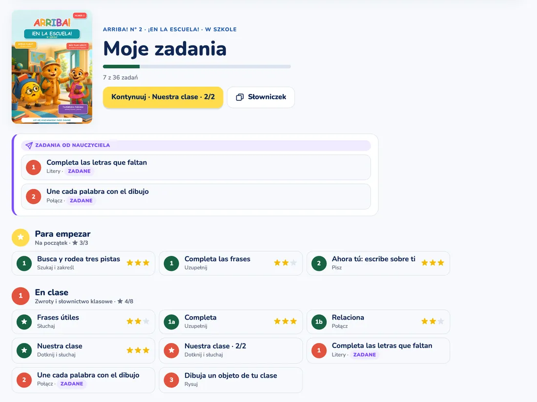 Lista zadań ucznia